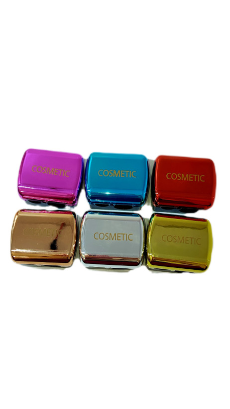 تراش دوقلو آرایشی مخزن دار آیینه ای برند cosmetic در ۶رنگ