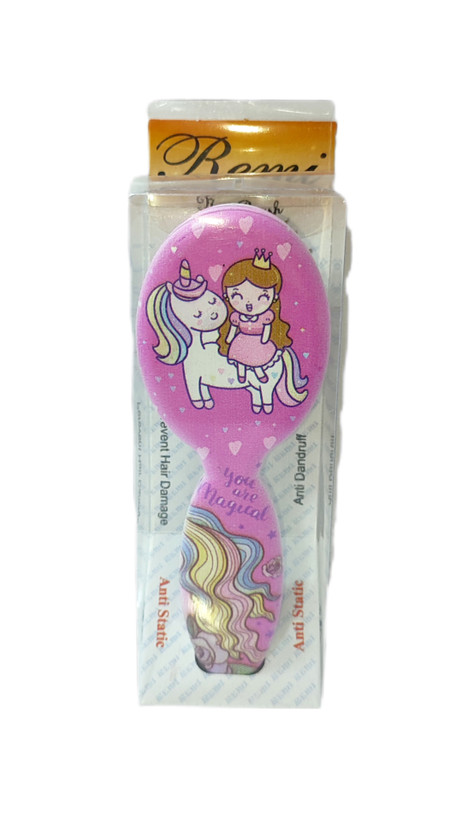 برس مو روکش مات عروسکی طرحدار سایز کوچک برند Unicorn