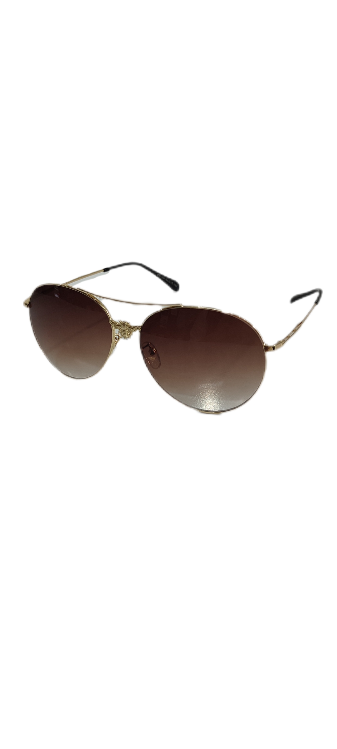 عینک آفتابی اسپرت Gucci فریم فلزی قهوه‌ای ای Uv400