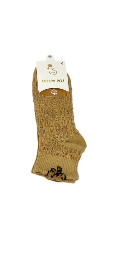جوراب مچی دخترانه Golparoz نقش برجسته پاپیون ۶ رنگ