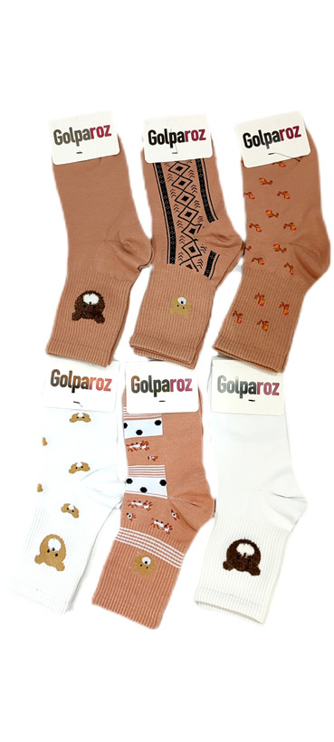 جوراب ساقدار فانتزی دخترانه Golparoz تدی فری سایز